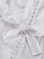 Button-Up Balloon Sleeve Mini Dress