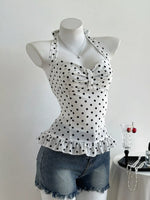 Polka Dot Halter Neck Cami