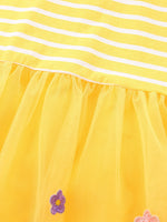Children's Bunny & Floral Striped Tulle Dress