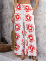 Devine Drawstring Printed Wide Leg Pants