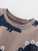 Children's Cute Dinosaur Print Tee and Shorts Set