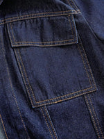 Tie Waist Long Sleeve Denim Jacket