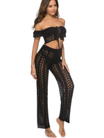 Cutout Drawstring High Waist Swim Pants - Ladyez