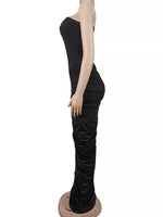 Strapless Ruched Bodycon Maxi Dress