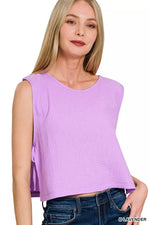 Zenana Double Gauze Side Tie Sleeveless Top