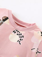Children's Printed Short Sleeve Casual Dress