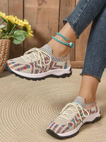 Mesh Knit Lace Up Athletic - Ladyez