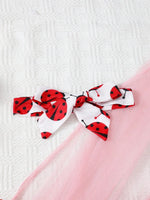Children's Headband, Round Neck Ruffle Sleeve Top and Pants Set