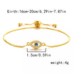 18K Gold-Plated Evil Eye Adjustable Bracelet