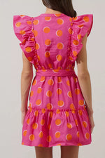 Ruffle Sleeve Polka Dot Mini Dress