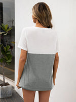 Ivy Lane Color Block V-Neck Short Sleeve Tee