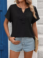Lace Trim Short Sleeve T-Shirt