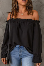 Frill Off-Shoulder Flounce Sleeve Blouse - Ladyez