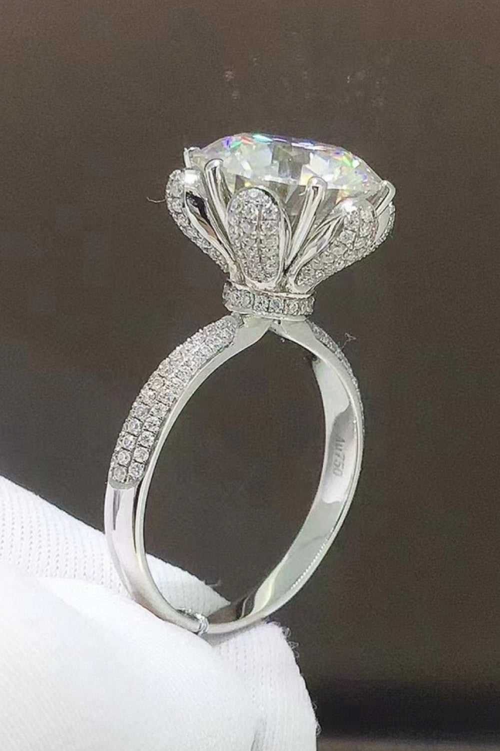 5 CaratMoissanite Side Stone Ring