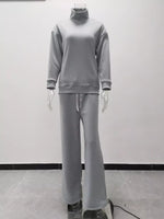 Full Size Turtleneck Long Sleeve Top and Pants Sweater Set Plus Size