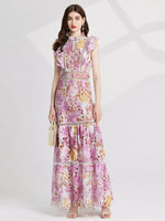 Floral Lace Detail Maxi Dress