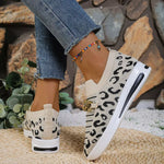 Leopard Round Toe Slip Ons