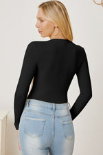 Zip Up Long Sleeve Bodysuit - Ladyez