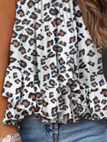 Ruffled Printed Halter Neck Cami Top - Ladyez