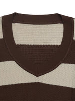 Striped V-Neck Knit Top