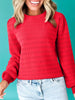 Ribbed Cuffs Crew Neck Sweater