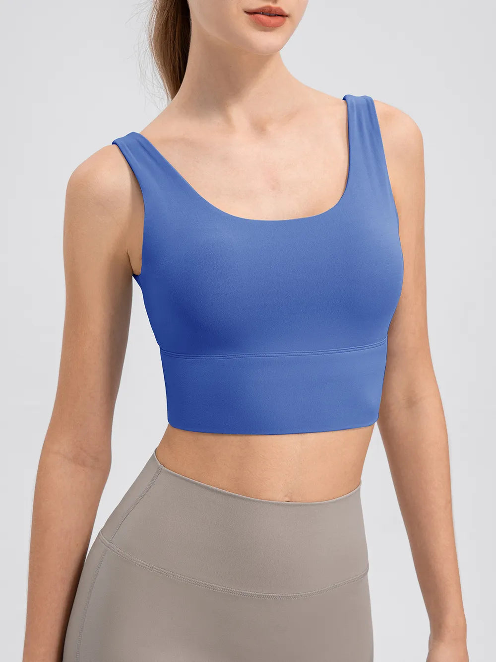 Scoop Neck Wide Strap Active Tank - Ladyez