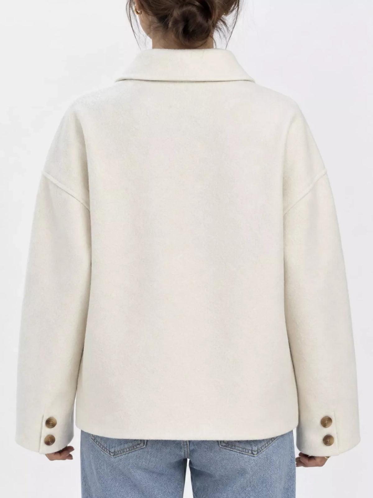 Button-Up Dropped Shoulder Outerwear