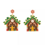 Christmas Gingerbread House Dangle Earrings