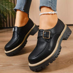 Round Toe Buckle Loafers