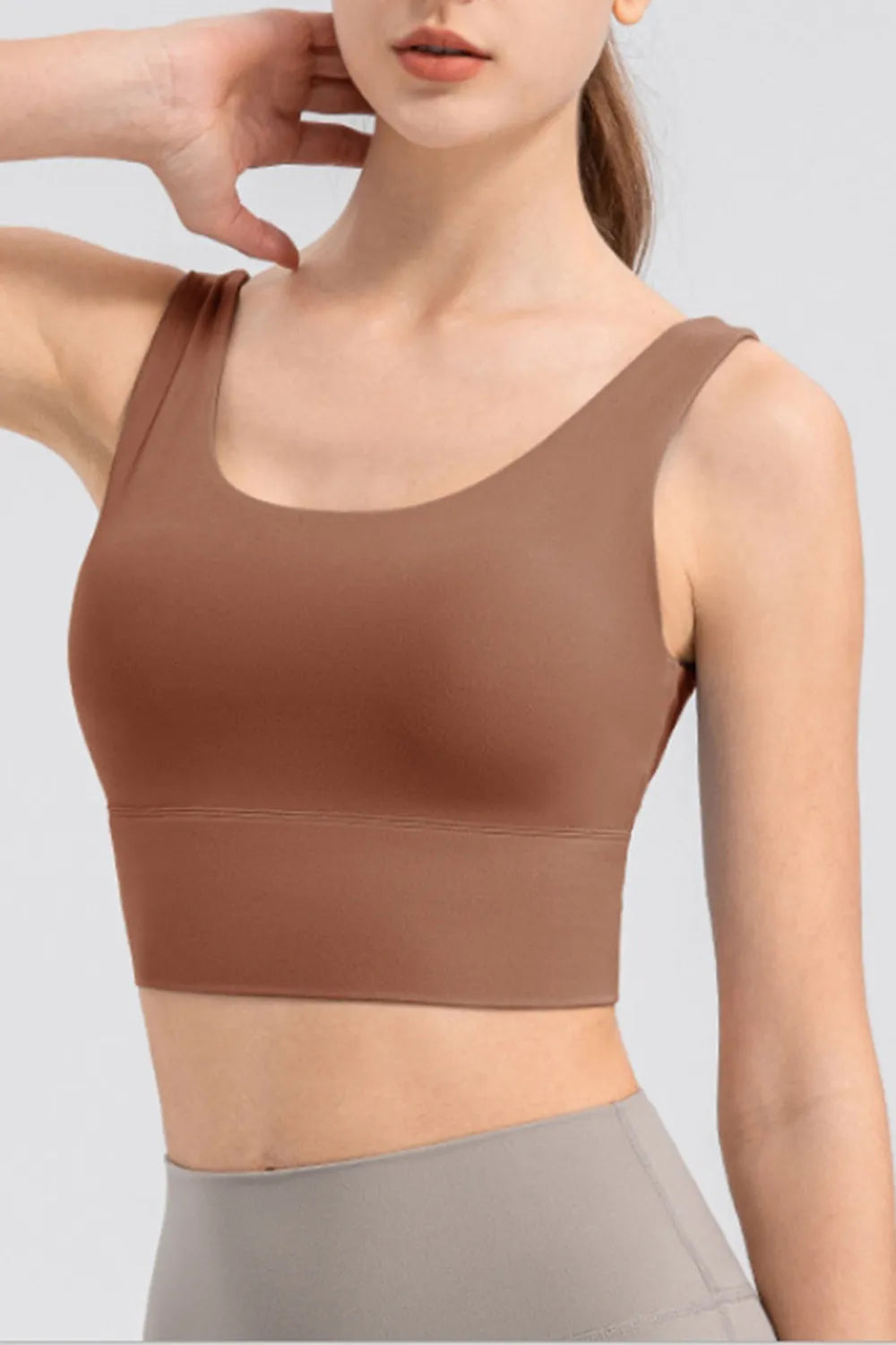 Scoop Neck Wide Strap Active Tank - Ladyez