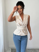 Flower Ruched Sleeveless Tank - Ladyez