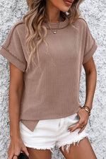 Mandy Striped Round Neck Short Sleeve T-Shirt - Ladyez