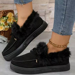 Fuzzy Round Toe Slip-Ons