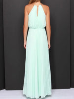 Pleated Sleeveless Maxi Tank Dress - Ladyez