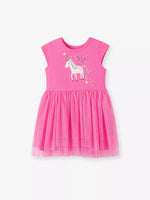 Children's Unicorn Round Neck Tulle Dress