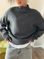 Mock Neck Dropped Shoulder Sweater