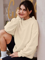 Mock Neck Dropped Shoulder Sweatshirt