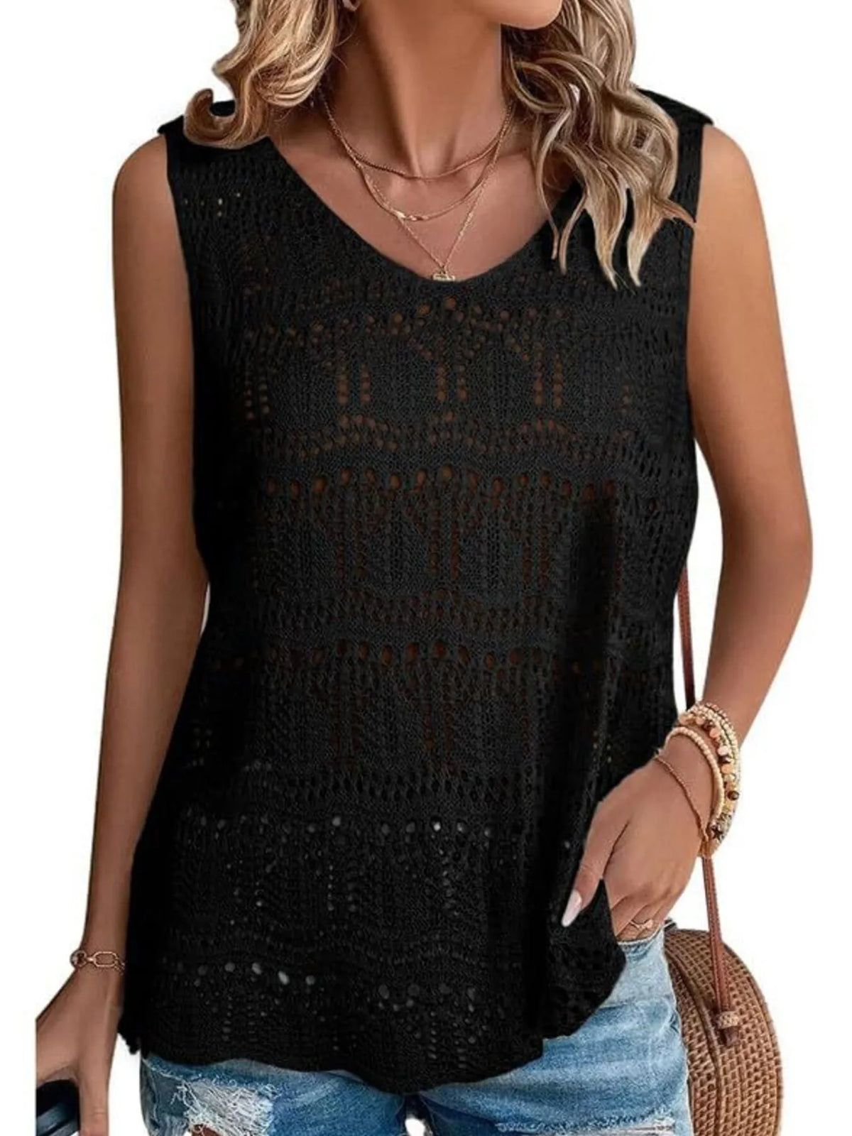 Crochet Sleeveless Sweater Vest