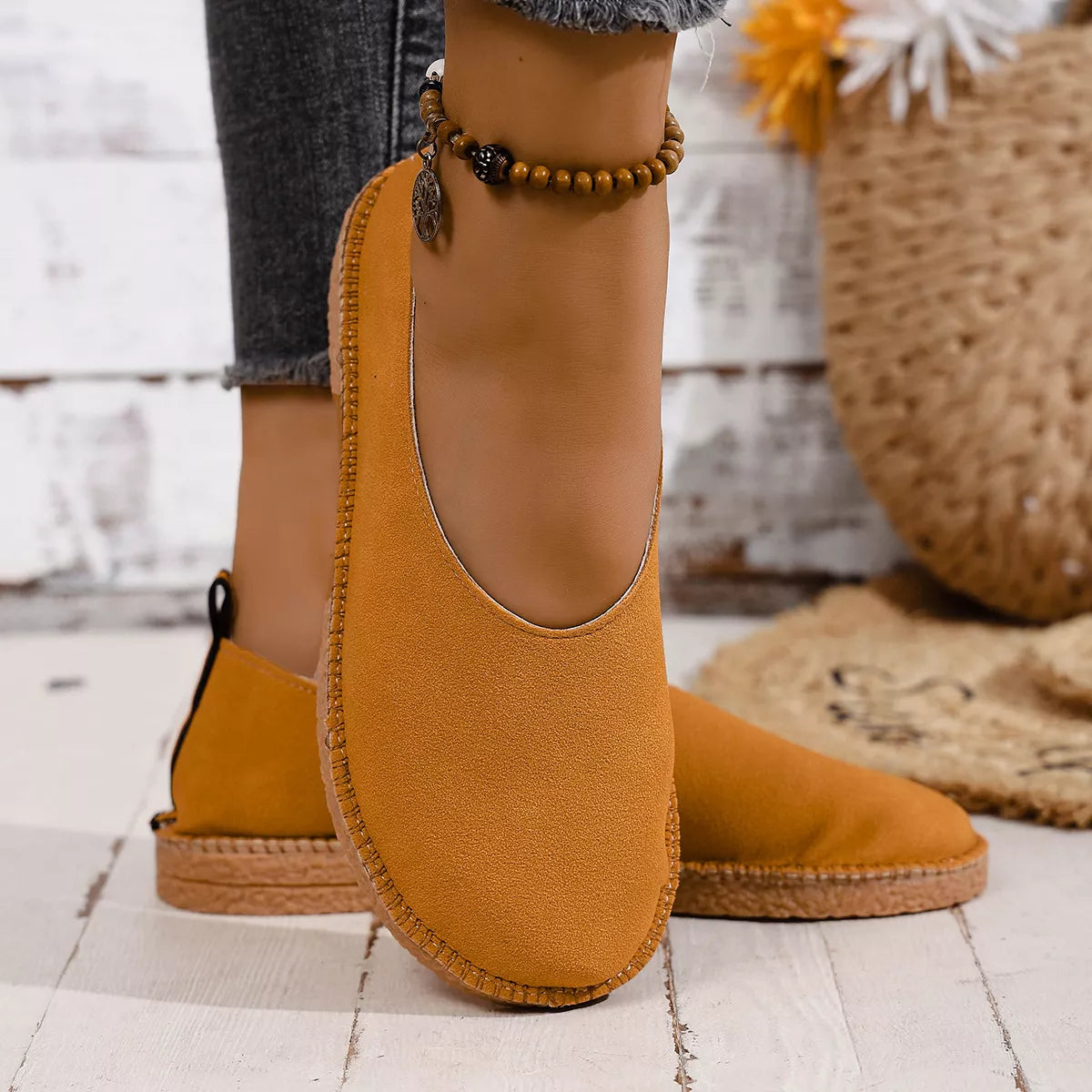 Round Toe Slip-Ons