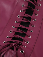 Sleeveless Faux Leather Bodycon Maxi Dress with Back Lace Up