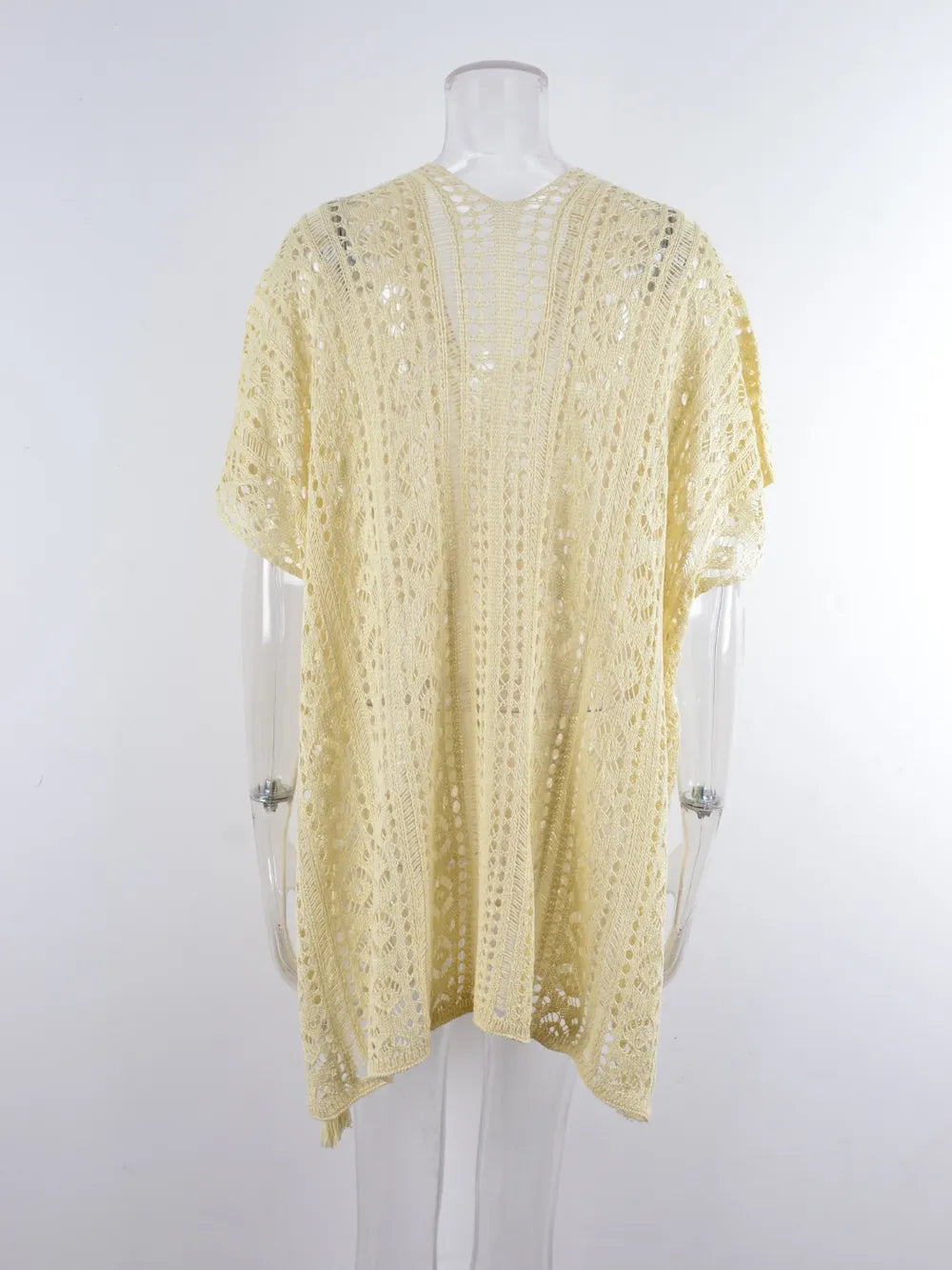 Angel Wings Cutout V-Neck Cover-Up with Tassel - Ladyez