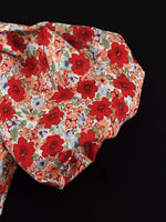 Ruched Floral Print Puff Sleeve Mini Dress
