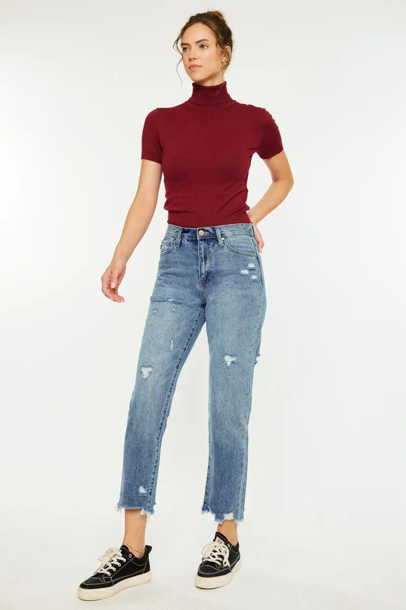 Kancan High Rise Classic Slim Straight Jeans - Ladyez