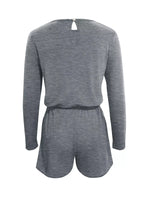 Long Sleeve Drawstring Romper