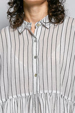 POL Striped Relaxed Fit Shirt Dress