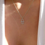Zinc Alloy Rhinestone Evil Eye Necklace