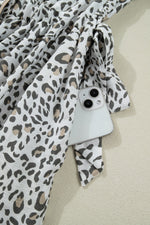 Leopard Print Button-Down Midi Dress