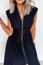 Sleeveless Zip-Front Maxi Dress