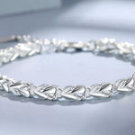 925 Sterling Silver Heart Link Bracelet