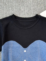 Color Block Short Sleeve Knit T-Shirt